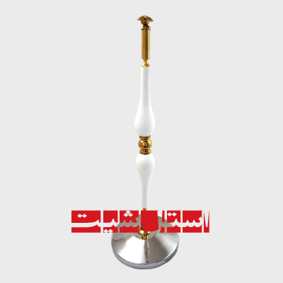 پایه اشکی استیل طلایی با چوب سفید